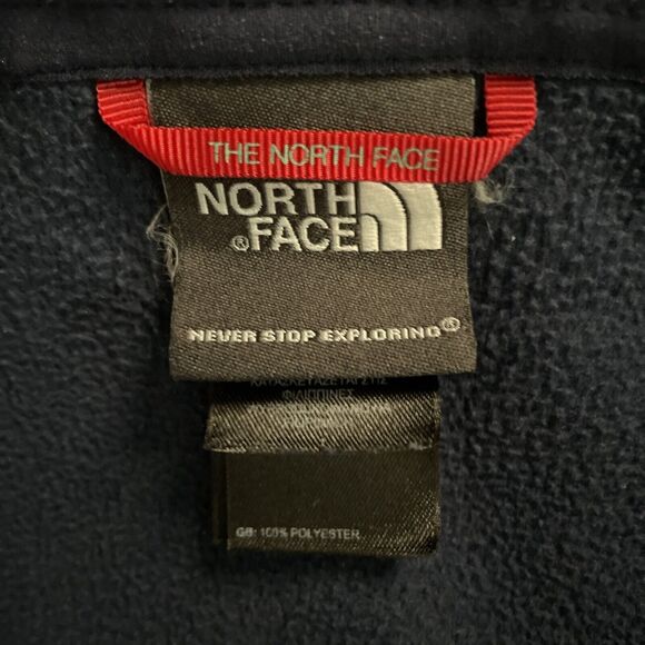 The North Face Large Fleece 1/4 Zip Blue Pullover Men's L Midweight Polartec - Picture 3 of 8